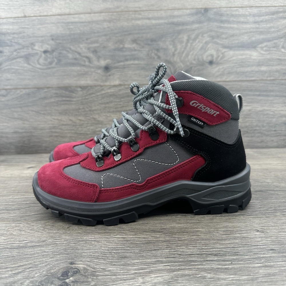 Grisport Women's Excalibur Hiking Boot Size 8.5 Red Gray Gritex